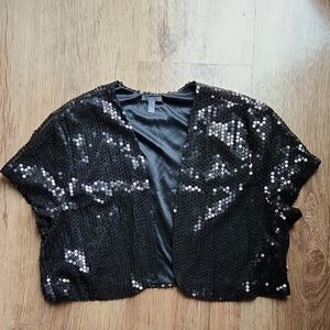 Charlotte Russe Black Sequin Bolero Size S